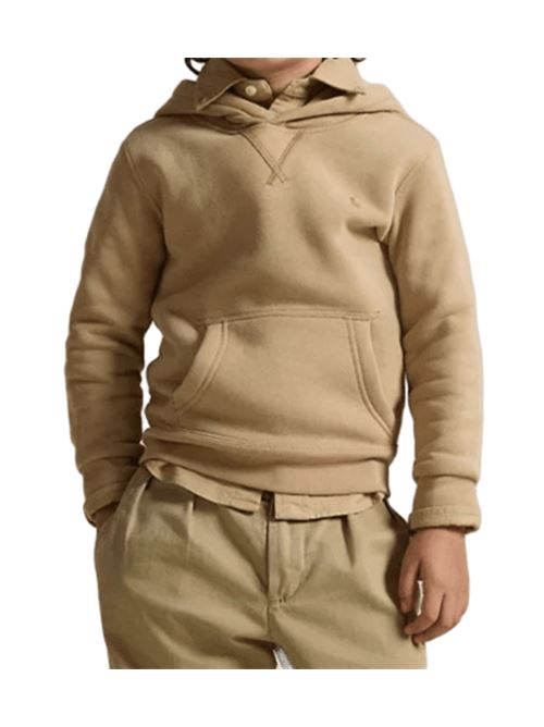 Felpa da bambino in misto cotone con cappuccio, colore vintage khaki. POLO RALPH LAUREN | 322749954061